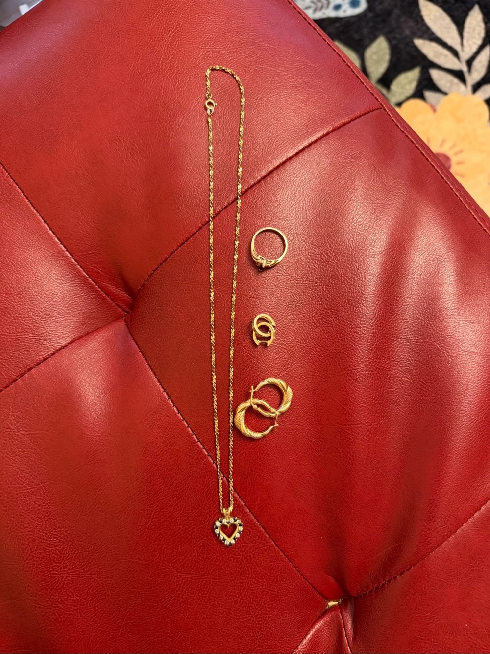 Solid 10k & 14k Yellow Gold Jewelry Lot- ring, earrings, necklace & pendant